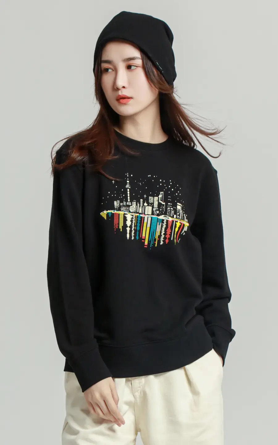Quiet Night, Shining Shanghai Sweatshirt