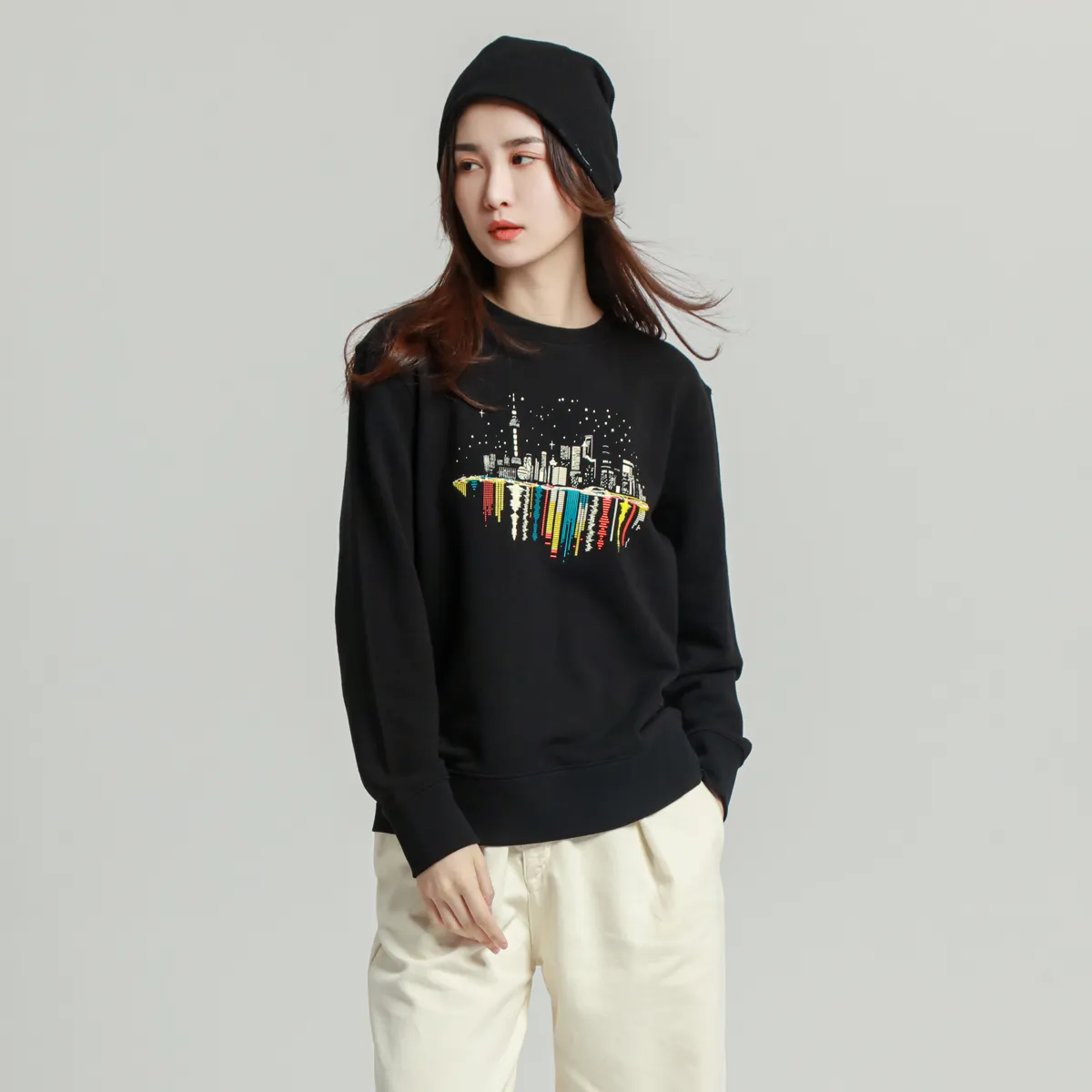 Quiet Night, Shining Shanghai Sweatshirt